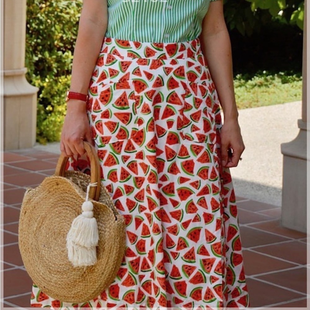 RARE NWOT Anthropologie Watermelon Midi Skirt - Limited Edition 
Size 4